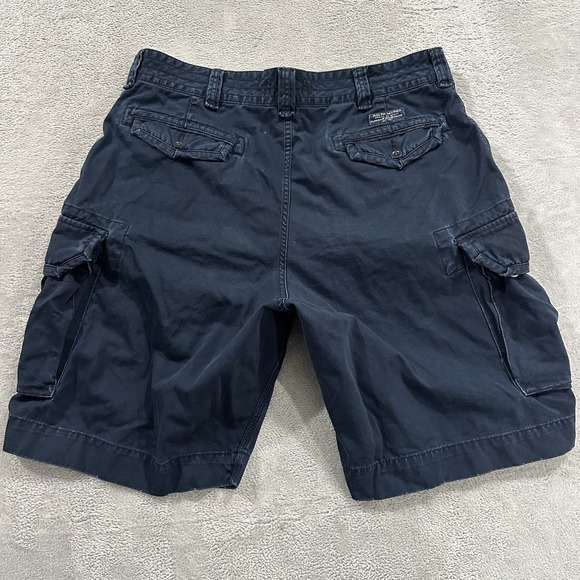 Polo Ralph Lauren Cargo Shorts Men 38 Navy Blue Hiking Outdoors Baggy - Picture 3 of 9